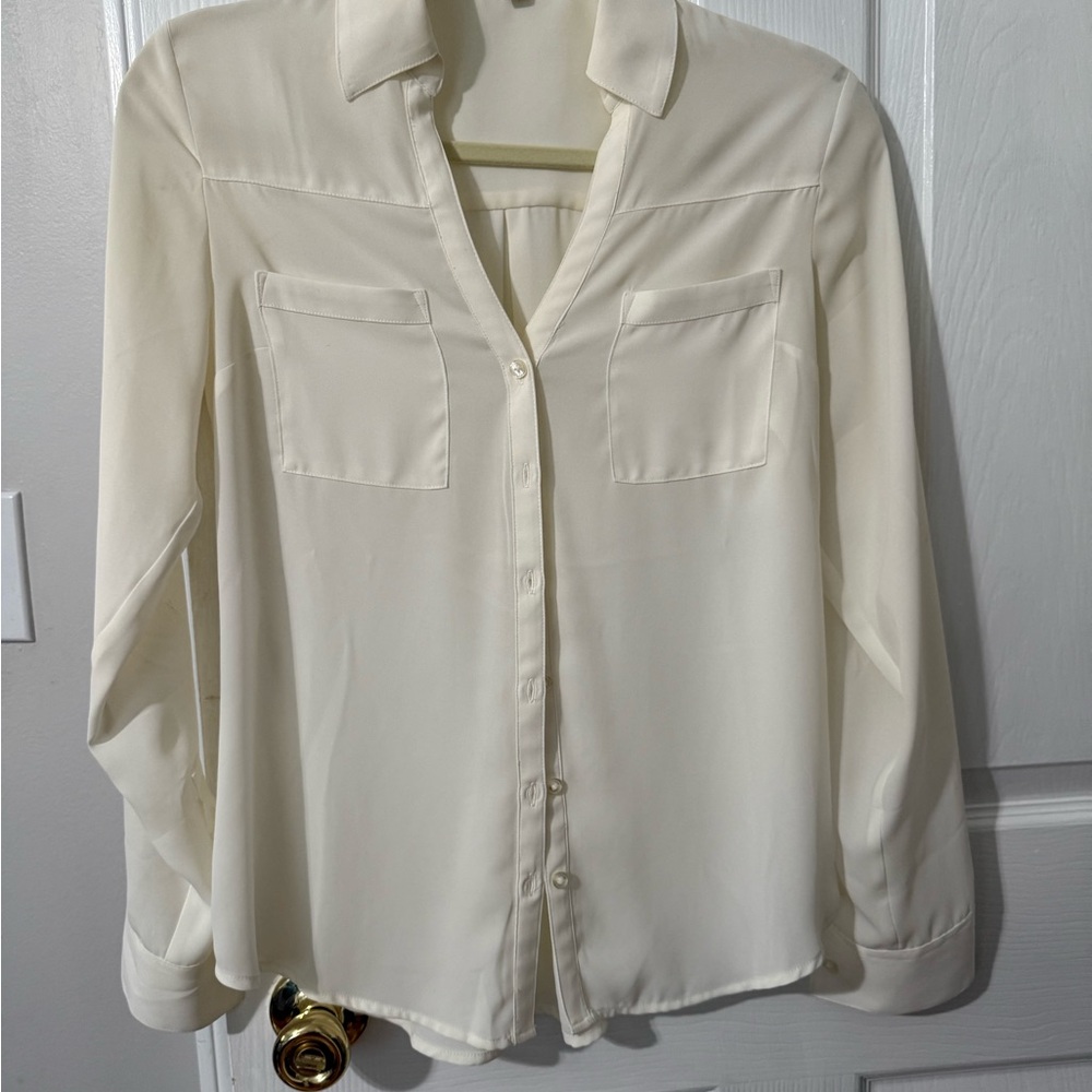 Express Cream Button-Down Shirt